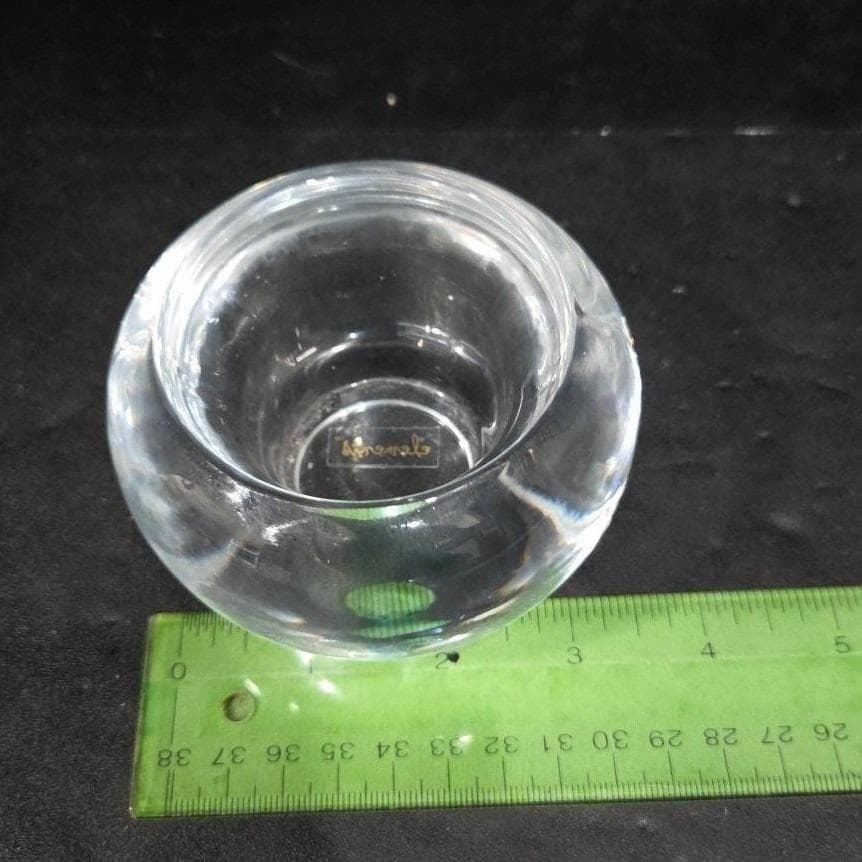 Elements Art Glass Donut Candle Votive, Crystal Clear Bowl, Replacement Decor - Thumbnail 3