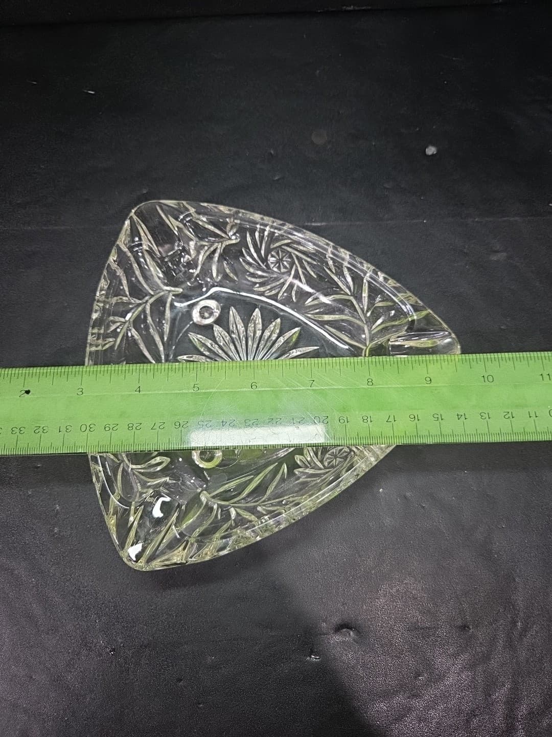 Hazel Atlas Triangle Shape Ash Tray, Vintage Clear Glass Dish, Candy Holder - Thumbnail 5