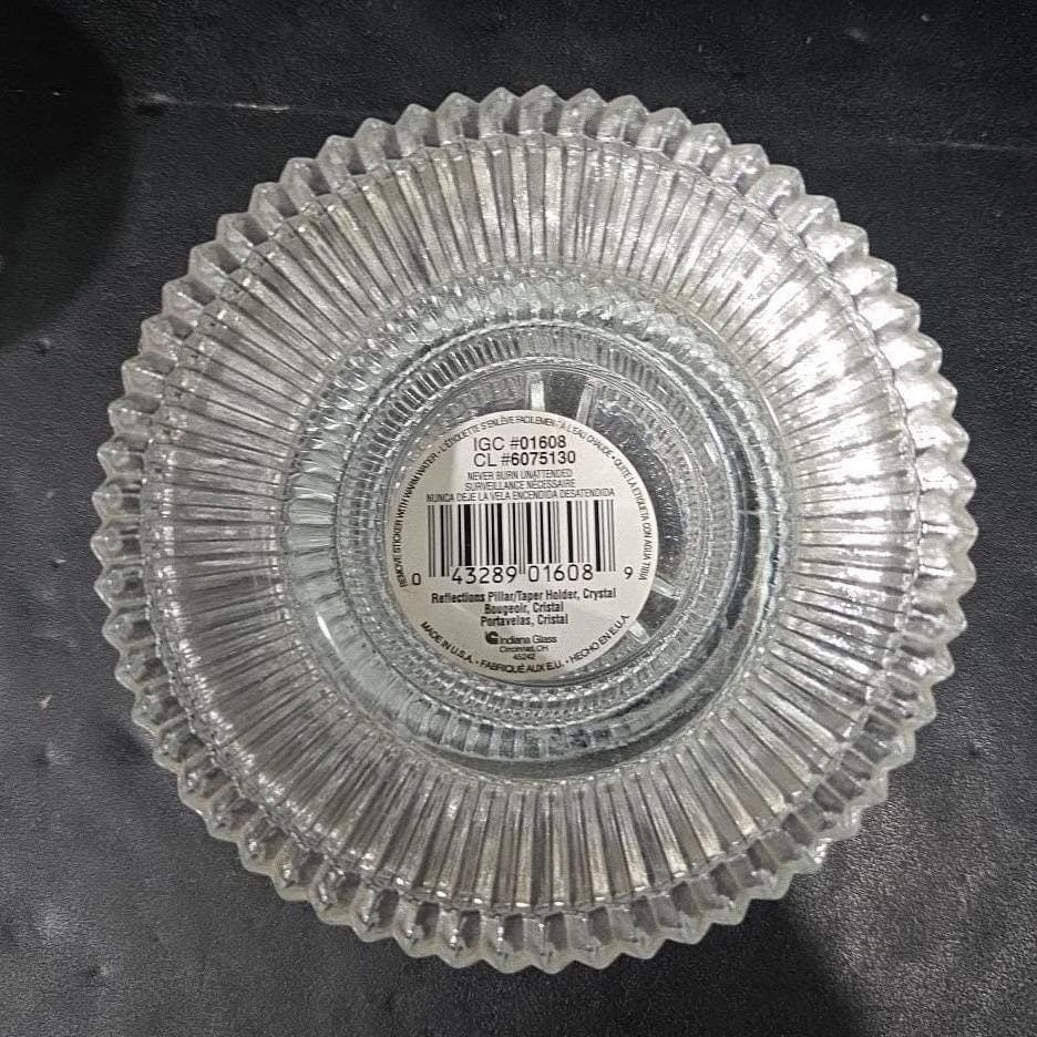 Indiana Glass Candle-Lite Holders, Set of 2, Vintage Ribbed & Reversible Design - Thumbnail 4