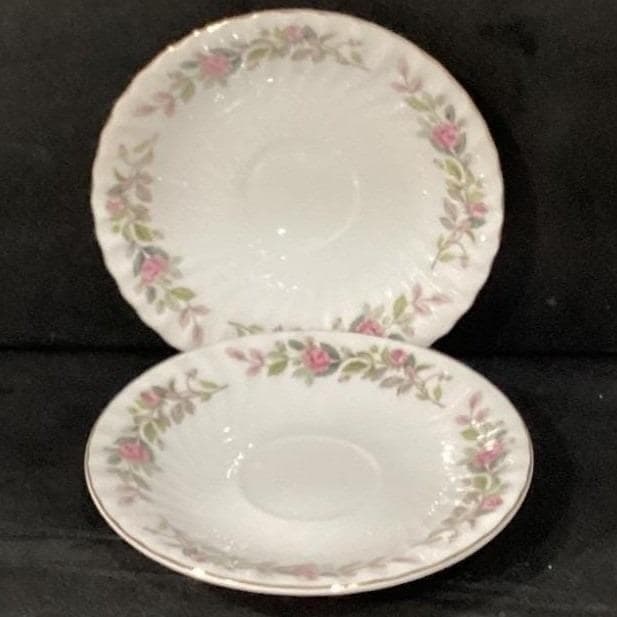 Creative Fine China Regency Rose Saucers, Set of 2, Vintage Floral Dinnerware - Thumbnail 6