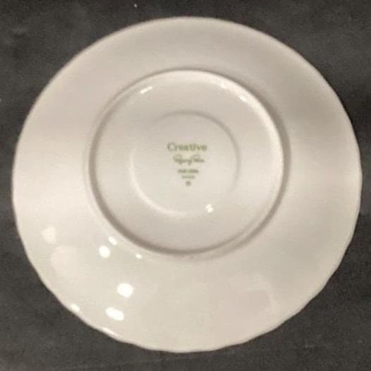 Creative Fine China Regency Rose Saucers, Set of 2, Vintage Floral Dinnerware - Thumbnail 4