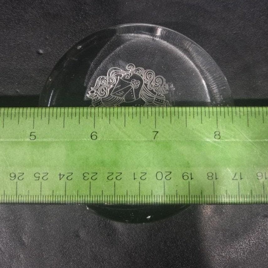 Shield Coat Of Arms Glass Paperweight, Etched Dirienzo Crest, Office Decor - Thumbnail 2