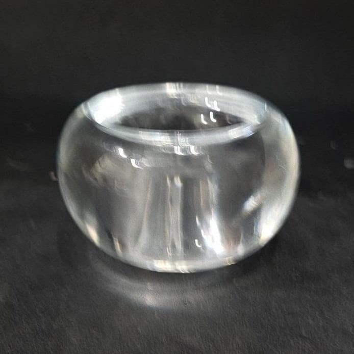 Elements Art Glass Donut Candle Votive, Crystal Clear Bowl, Replacement Decor - Thumbnail 4