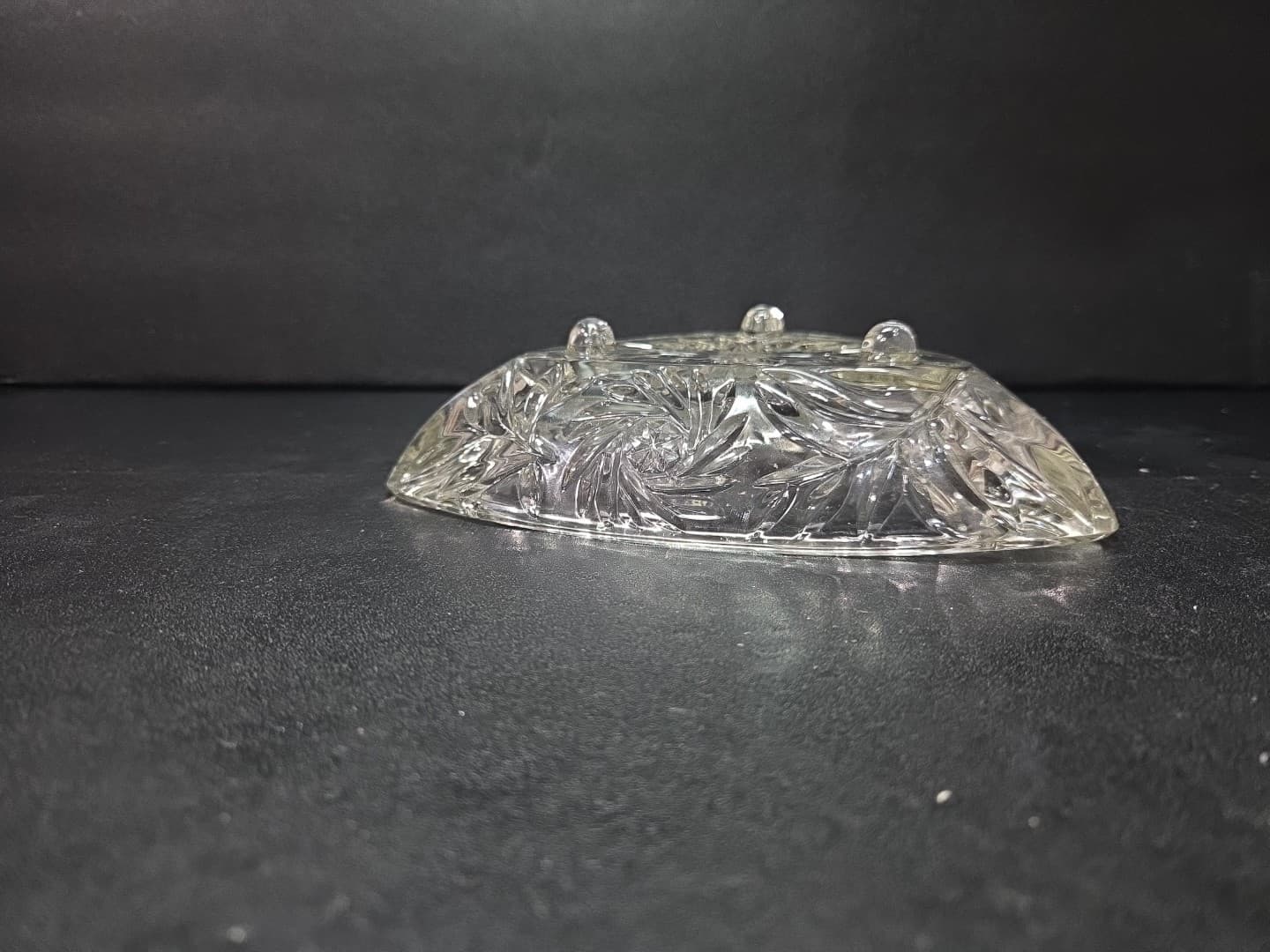 Hazel Atlas Triangle Shape Ash Tray, Vintage Clear Glass Dish, Candy Holder - Thumbnail 9