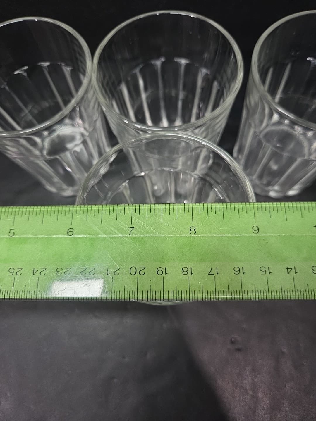 Viking Vertical Panels Glass Tumblers, Vintage Barware, Set of 4, 4" Tumblers - Thumbnail 9