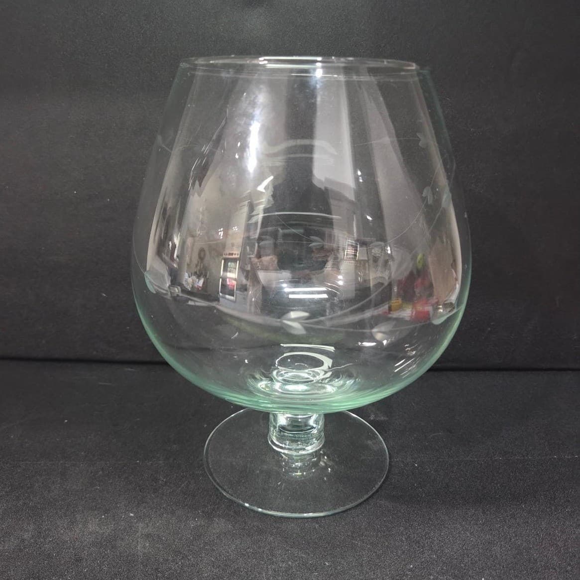 Princess House Heritage Punch Bowl, Etched Floral Crystal, Vintage Serveware - Thumbnail 2