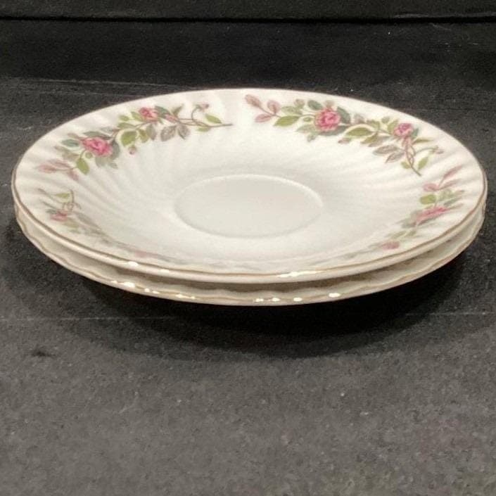 Creative Fine China Regency Rose Saucers, Set of 2, Vintage Floral Dinnerware - Thumbnail 7