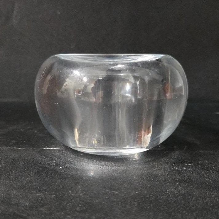 Elements Art Glass Donut Candle Votive, Crystal Clear Bowl, Replacement Decor - Thumbnail 10