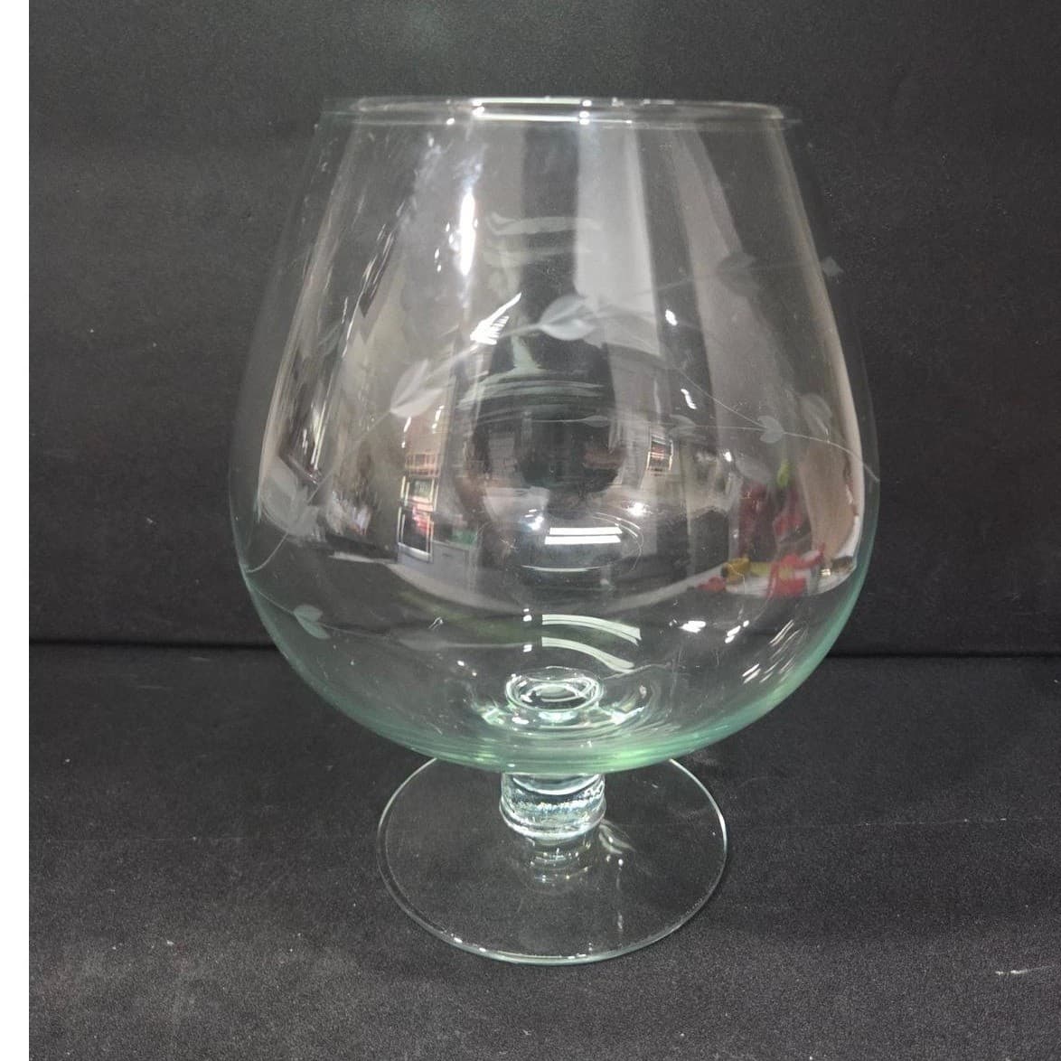 Princess House Heritage Punch Bowl, Etched Floral Crystal, Vintage Serveware - Thumbnail 6