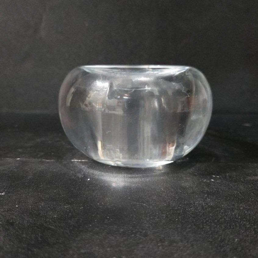 Elements Art Glass Donut Candle Votive, Crystal Clear Bowl, Replacement Decor - Thumbnail 9
