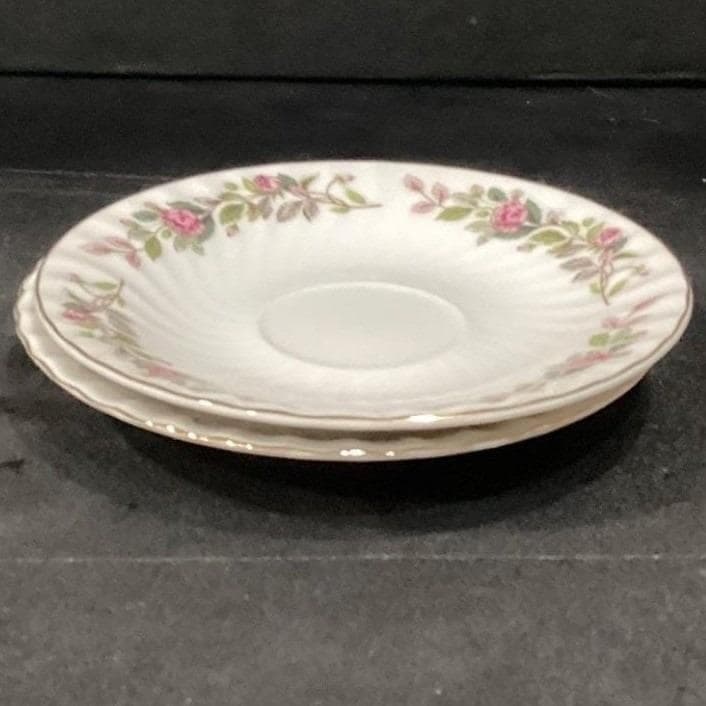 Creative Fine China Regency Rose Saucers, Set of 2, Vintage Floral Dinnerware - Thumbnail 9