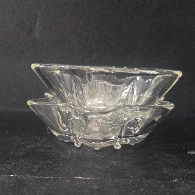 Anchor Hocking Six Point Star Candlestick Holders, Set of 2, Vintage Votive - Thumbnail 8