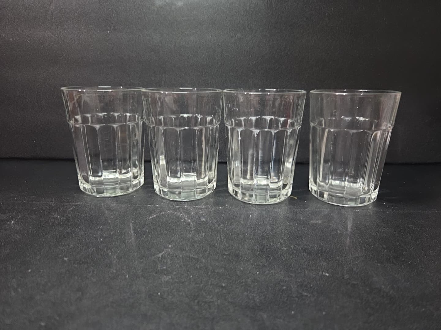 Viking Vertical Panels Glass Tumblers, Vintage Barware, Set of 4, 4" Tumblers - Thumbnail 4