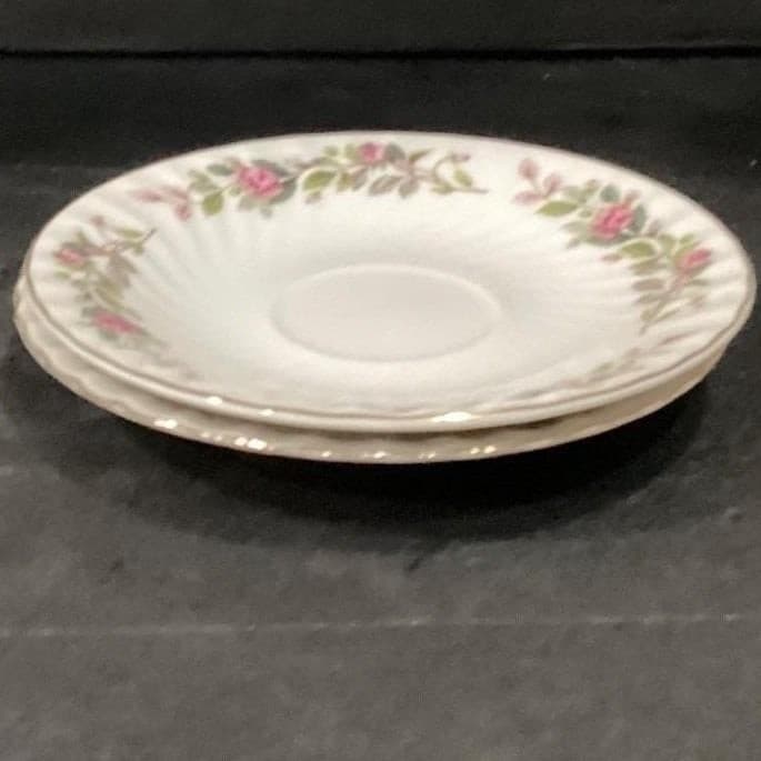 Creative Fine China Regency Rose Saucers, Set of 2, Vintage Floral Dinnerware - Thumbnail 10