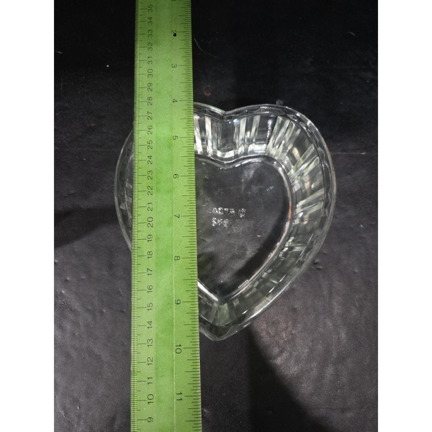 FTDA Clear Heart Glass Dish 1982, Vintage Trinket Holder, Jewelry Candy Bowl - Thumbnail 3