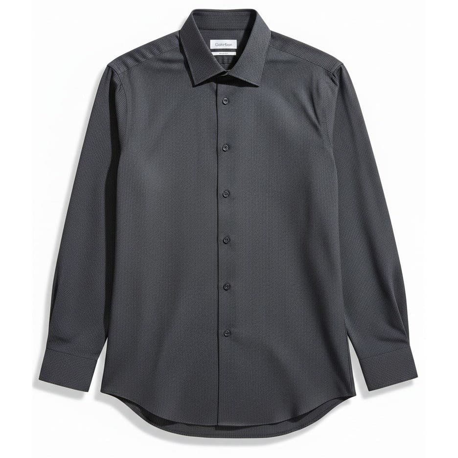 Calvin Klein Slim Fit Charcoal Gray Dress Shirt, Men's 16.5 32/33, Long Sleeve