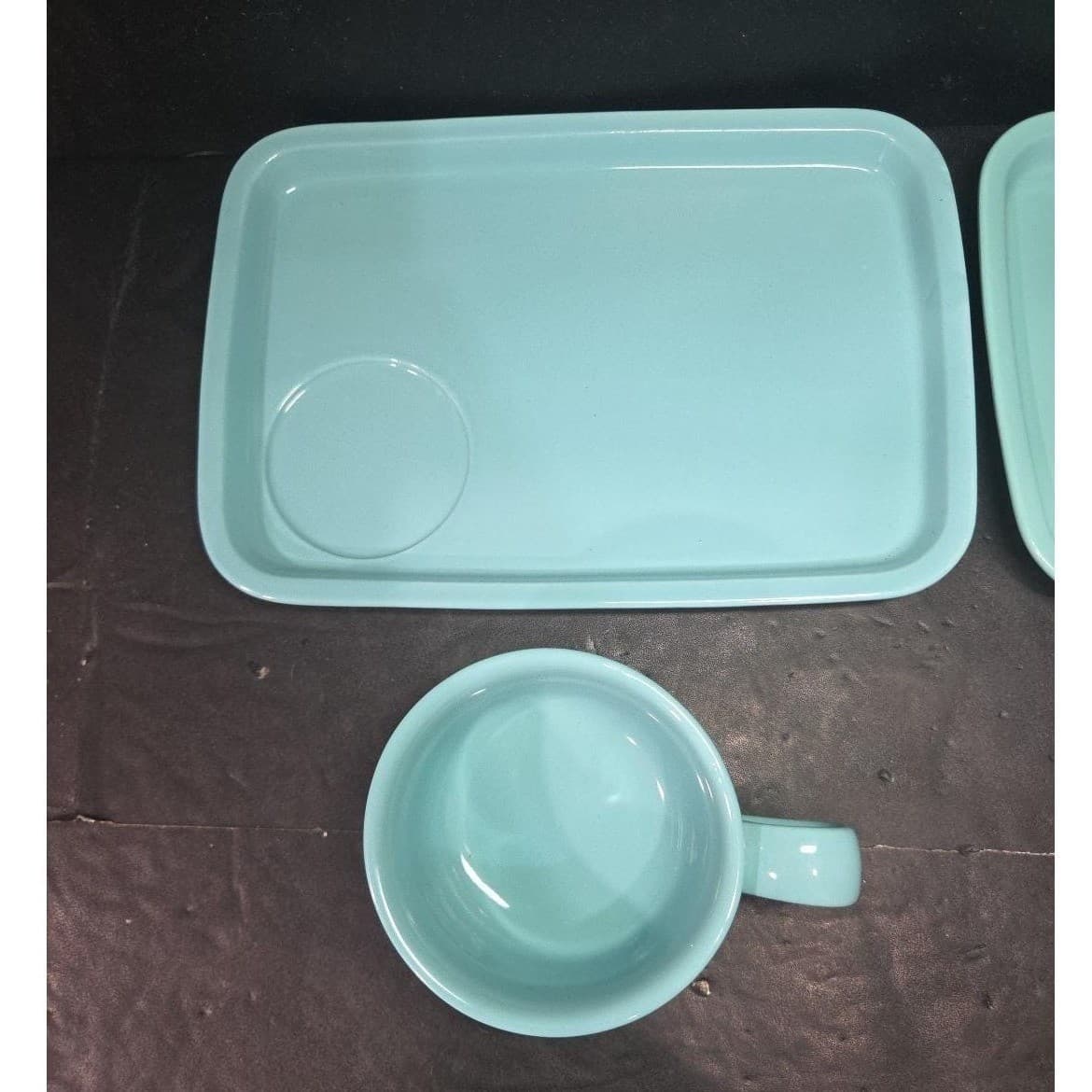 Hall Teal Blue Sandwich Plate & Soup Cup, Set Of 2, Vintage Retro Tableware - Thumbnail 7