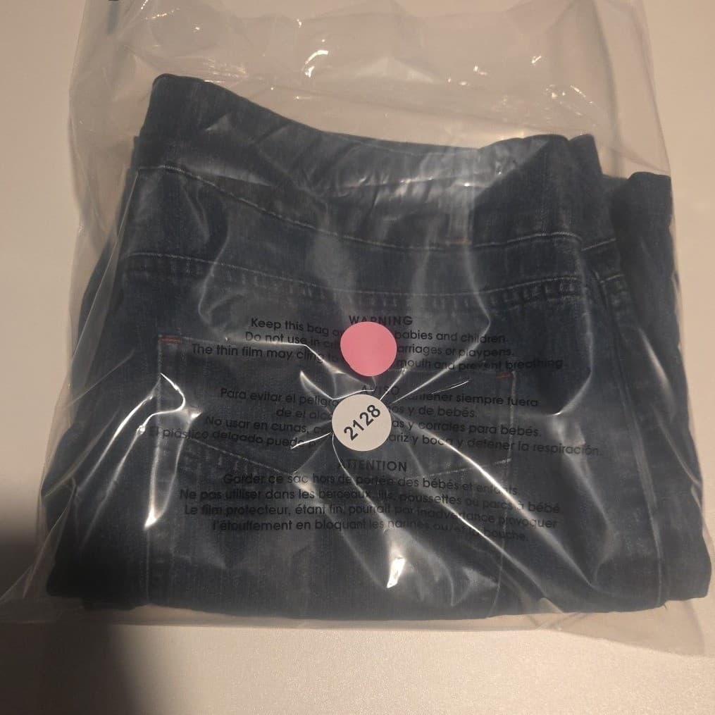 George Dark Wash Wide Leg Jeans, Double Button Patch Pockets, Girls Size 13 - Thumbnail 8