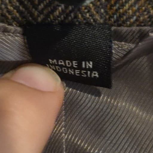 Saddlebred Brown Herringbone 100% Lambswool Blazer, Mens 42L Sport Coat X33024AN - Thumbnail 9