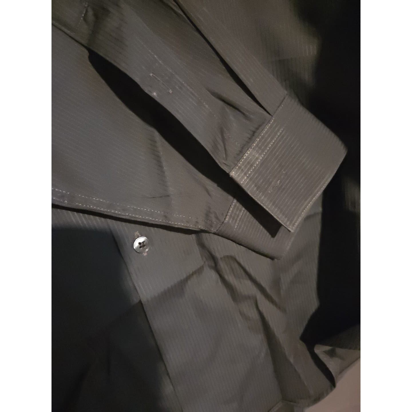 Calvin Klein Slim Fit Charcoal Gray Dress Shirt, Men's 16.5 32/33, Long Sleeve - Thumbnail 7