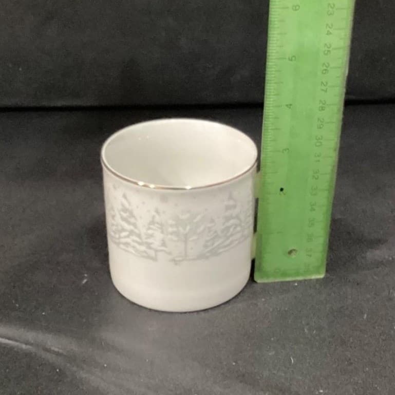 Lynn's Fine China Christmas Pines Coffee Cups, Set of 4, Holiday Mugs, Drinkware - Thumbnail 6