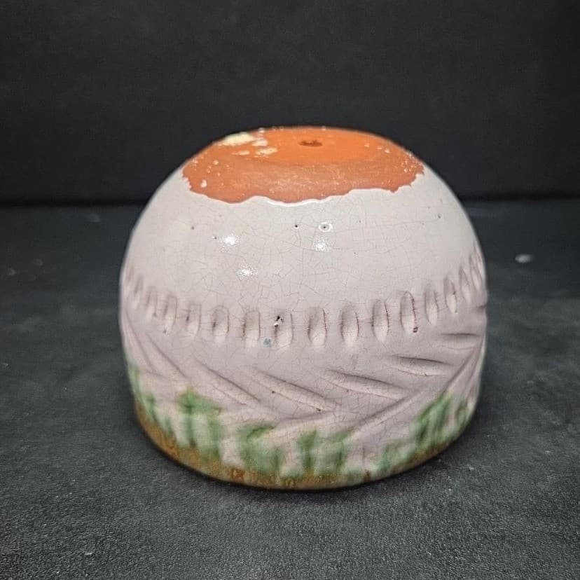 Studio Art Pottery Indoor Planter, Vintage Green Drip Glaze Flower Pot Holder - Thumbnail 8
