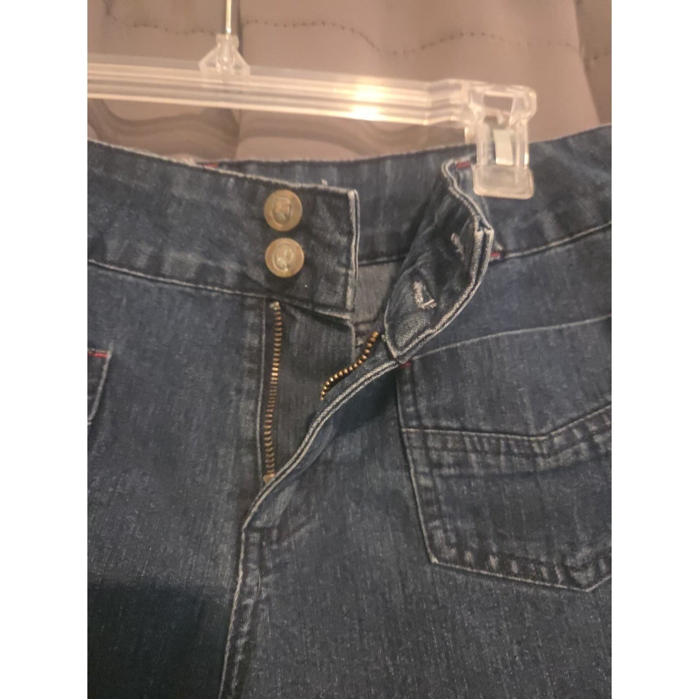 George Dark Wash Wide Leg Jeans, Double Button Patch Pockets, Girls Size 13 - Thumbnail 6