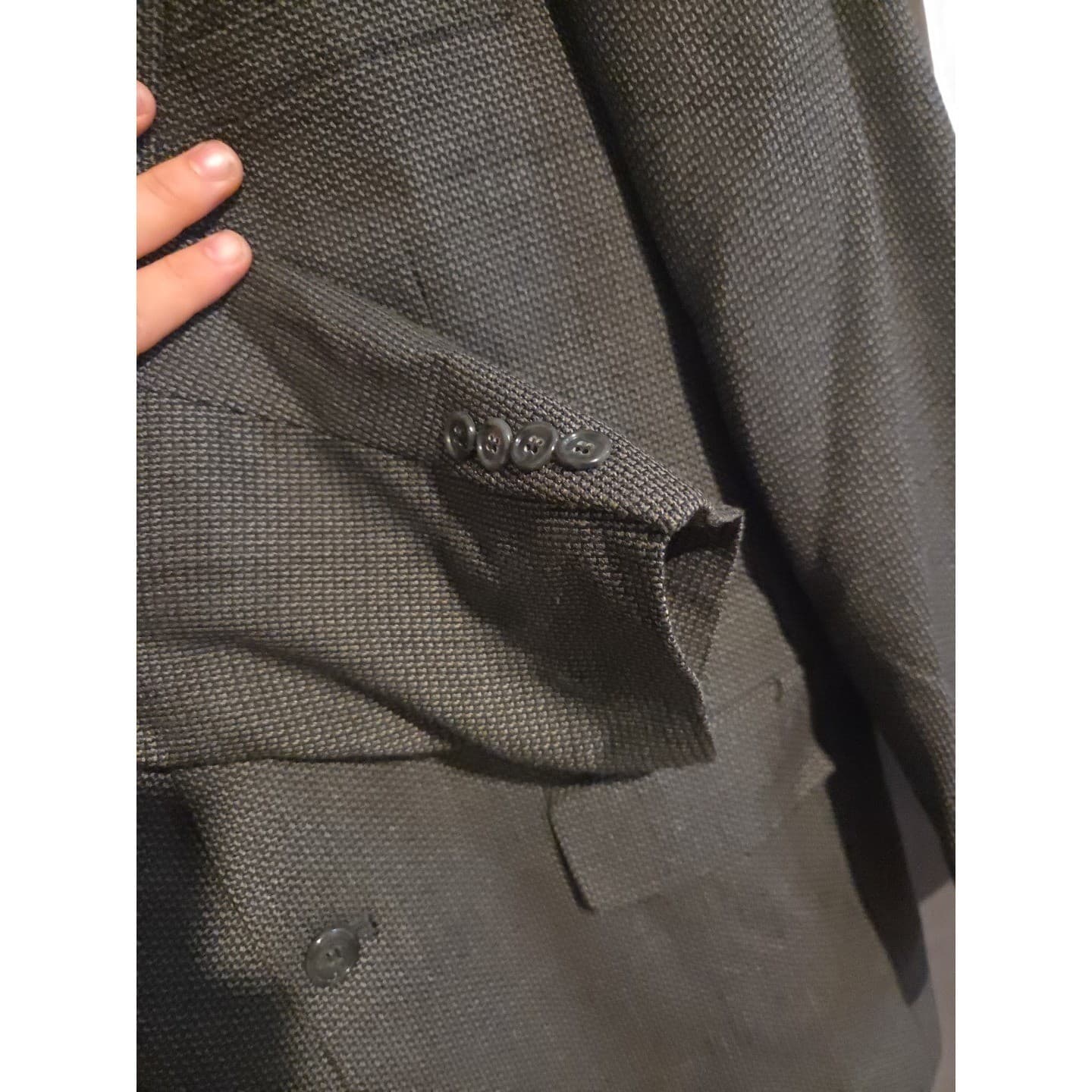 Haggar Collections Charcoal Grey Blazer, Men's 42R, Two Button Sport Coat - Thumbnail 7