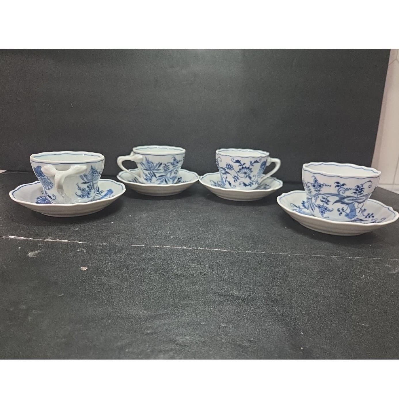 Blue Danube Japan Tea Cups & Saucers, Set of 4, Rectangle Backstamp, Tableware - Thumbnail 3