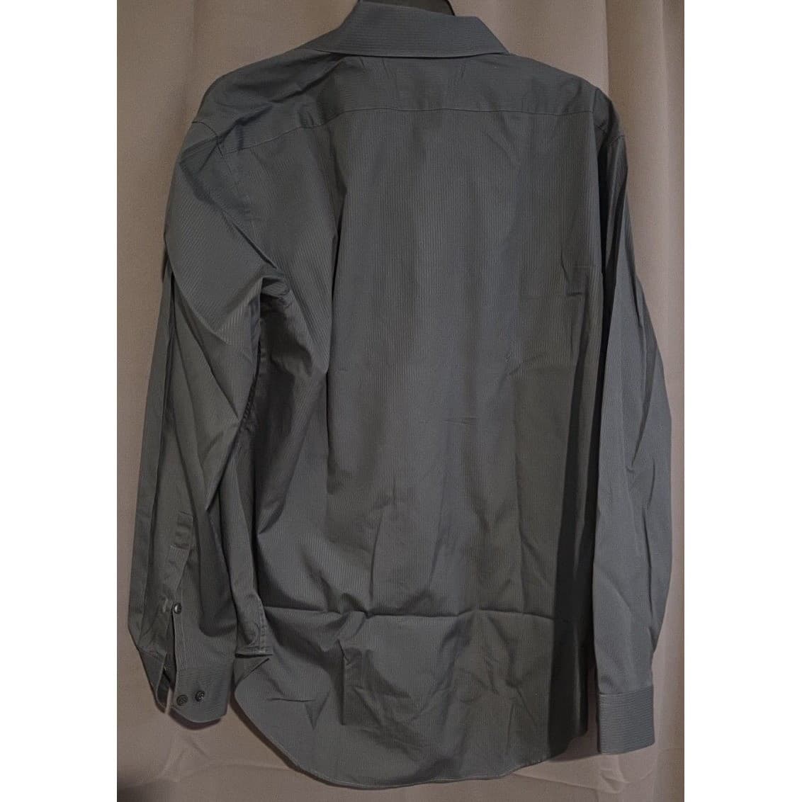 Calvin Klein Slim Fit Charcoal Gray Dress Shirt, Men's 16.5 32/33, Long Sleeve - Thumbnail 4
