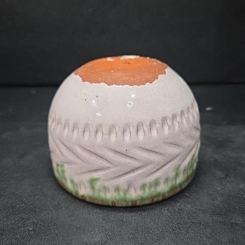 Studio Art Pottery Indoor Planter, Vintage Green Drip Glaze Flower Pot Holder - Thumbnail 9