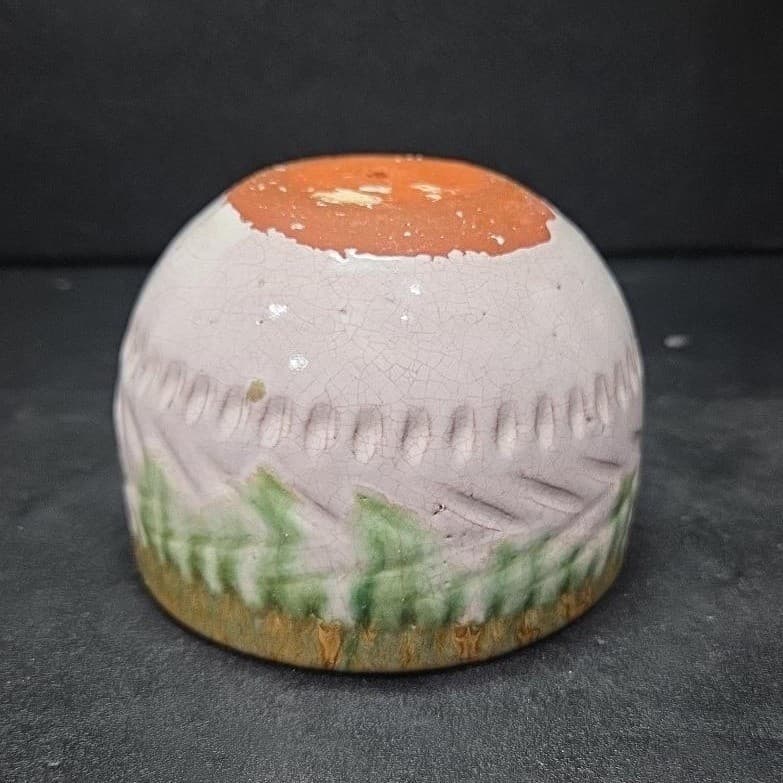 Studio Art Pottery Indoor Planter, Vintage Green Drip Glaze Flower Pot Holder - Thumbnail 7