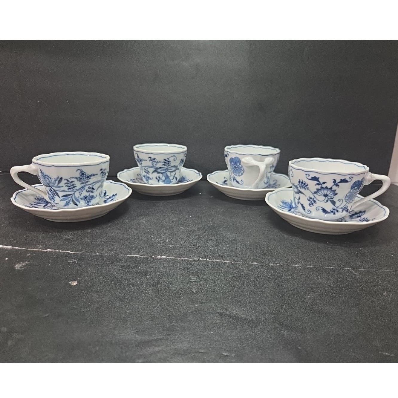 Blue Danube Japan Tea Cups & Saucers, Set of 4, Rectangle Backstamp, Tableware - Thumbnail 4