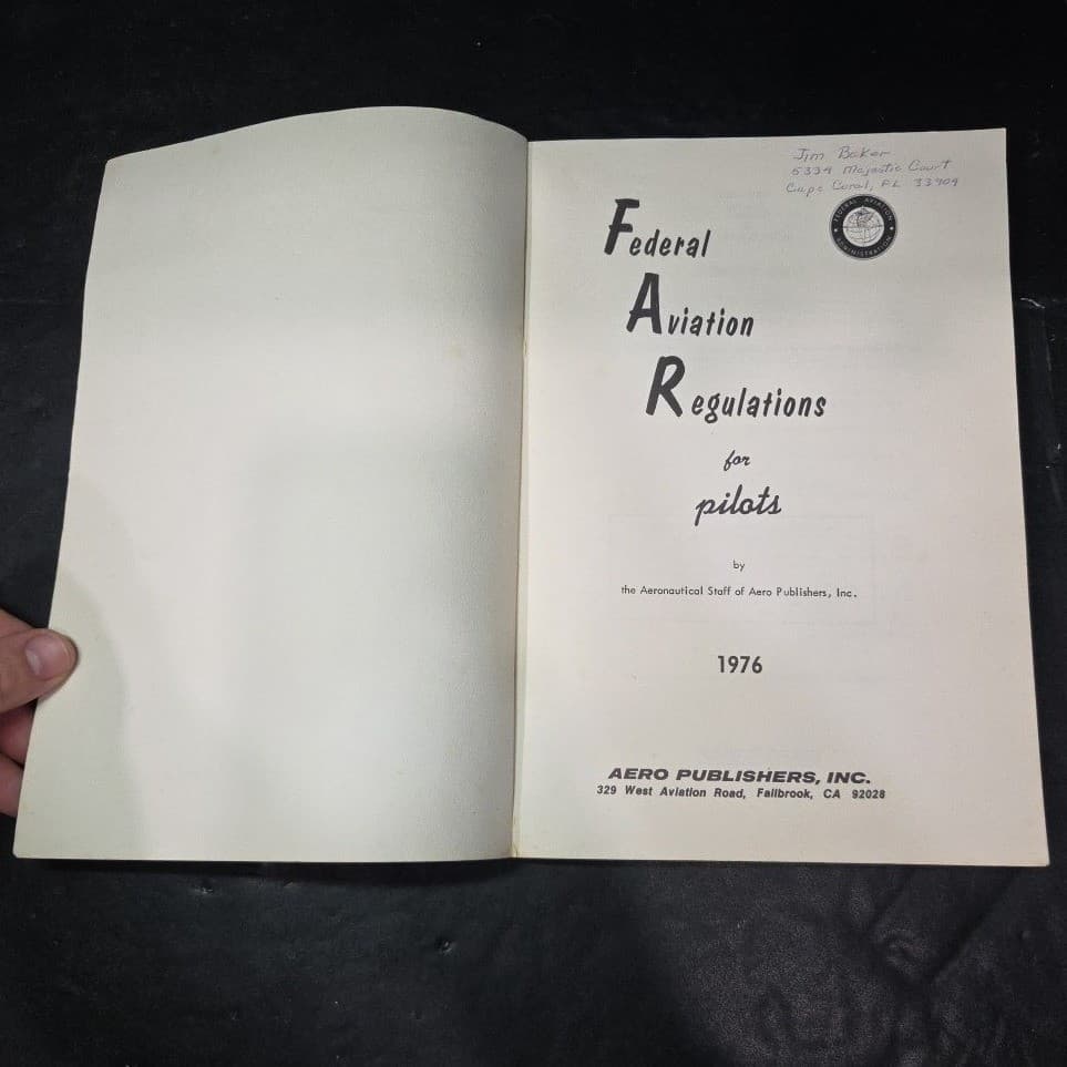 1976 Federal Aviation Regulations for Pilots Aero Publishers FAR NTSB Manual - Thumbnail 3