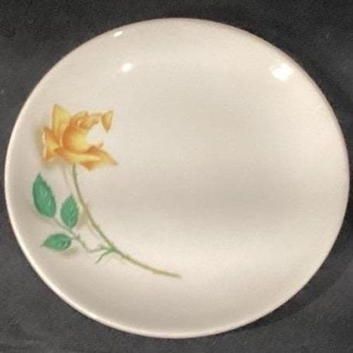 Canonsburg Pottery Yellow Rose Bread Plates, Set of 4, Vintage Floral Dinnerware - Thumbnail 4