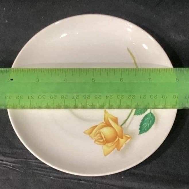 Canonsburg Pottery Yellow Rose Bread Plates, Set of 4, Vintage Floral Dinnerware - Thumbnail 2