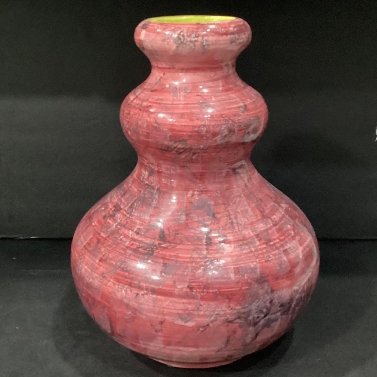 Christina Fortini Hand-Painted Vase, Signed Italian Pottery, Splatter & Stripe - Thumbnail 11