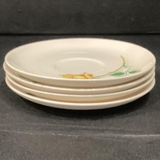 Canonsburg Pottery Yellow Rose Bread Plates, Set of 4, Vintage Floral Dinnerware - Thumbnail 6
