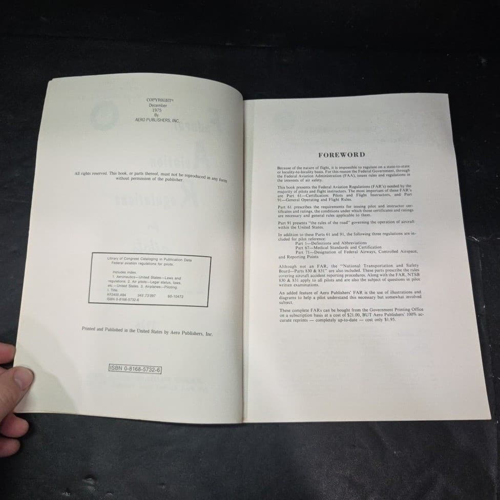 1976 Federal Aviation Regulations for Pilots Aero Publishers FAR NTSB Manual - Thumbnail 4