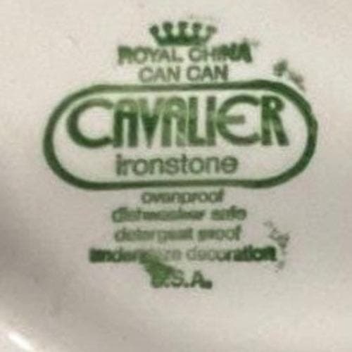 Royal China Cavalier Ironstone "Can Can" Dinner Plates, Set of 3, MCM Stoneware - Thumbnail 3