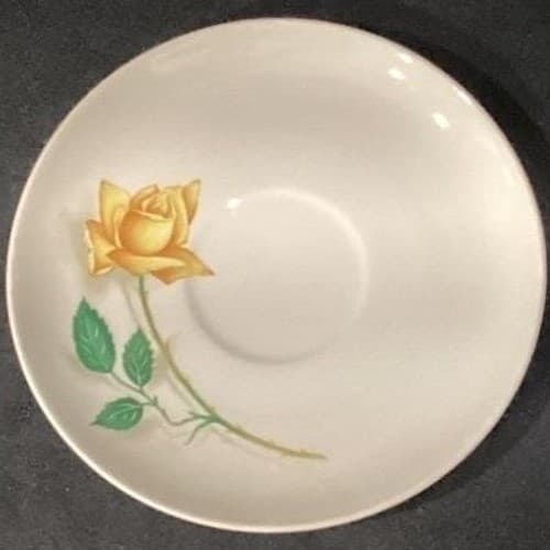 Canonsburg Pottery Yellow Rose Bread Plates, Set of 4, Vintage Floral Dinnerware - Thumbnail 4