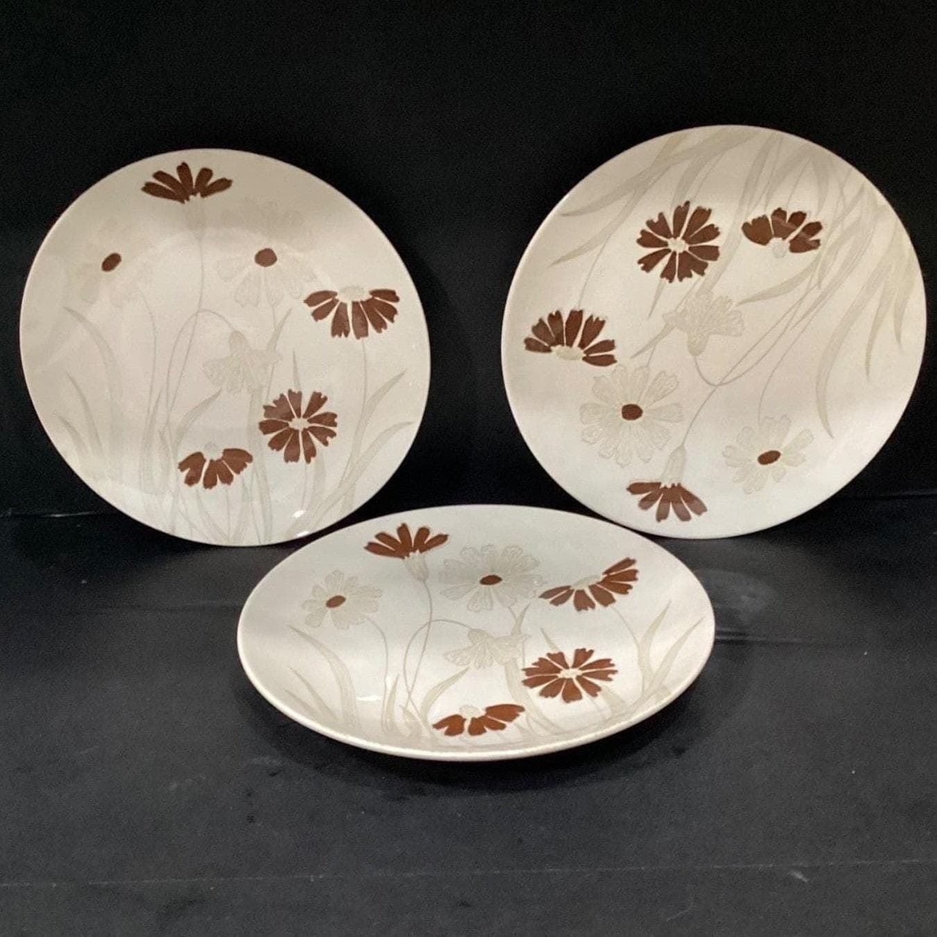 Royal China Cavalier Ironstone "Can Can" Dinner Plates, Set of 3, MCM Stoneware - Thumbnail 7