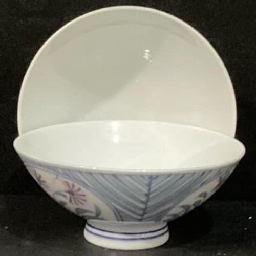 Pier 1 Imports Floral Porcelain Rice Bowls, Set of 2, Vintage Footed Asian-Style - Thumbnail 8