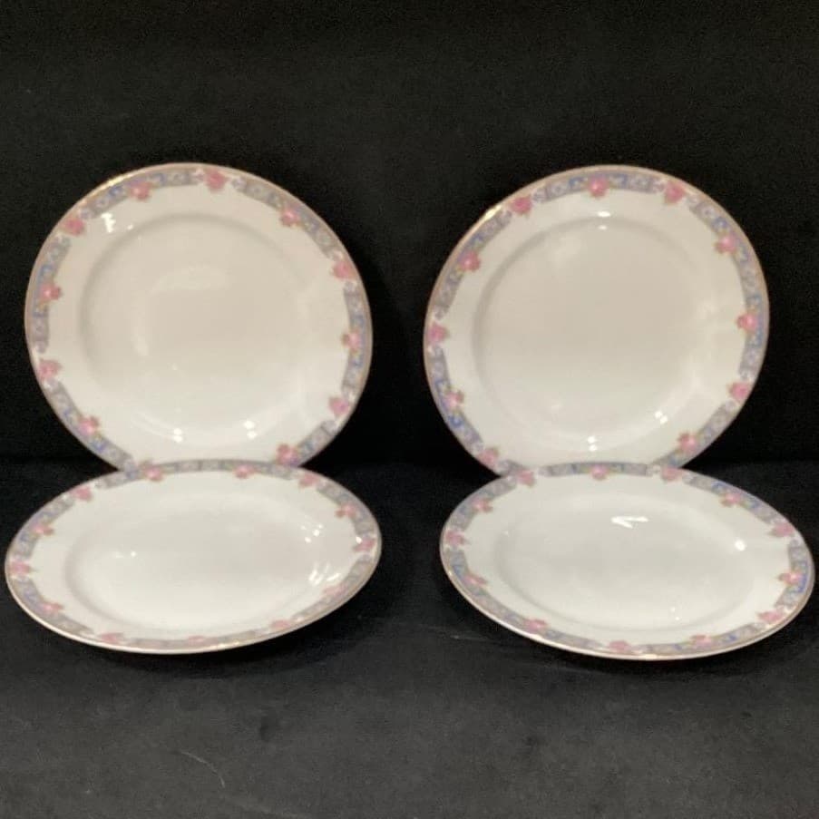 Carrollton H Dessert Plates, Set of 4, Vintage Queen Anne Floral Bone China - Thumbnail 6