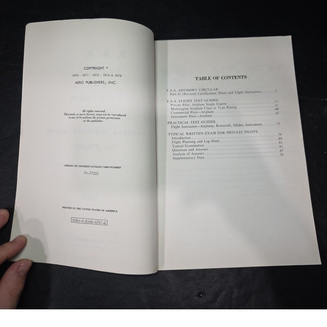 FAA Flight Test Guides Typical Written Exam for Pilots 1976 Aero Publishers - Thumbnail 5