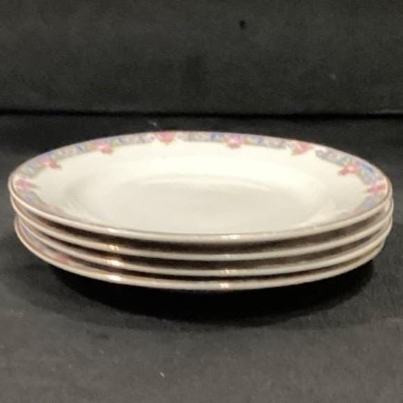 Carrollton H Dessert Plates, Set of 4, Vintage Queen Anne Floral Bone China - Thumbnail 9