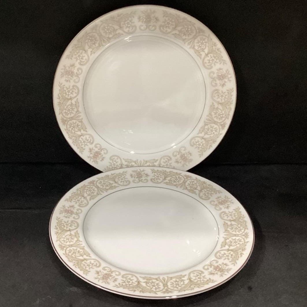 Regal Diamond China Citrus Dinner Plates, Set of 2, Vintage Ceramic Tableware - Thumbnail 6