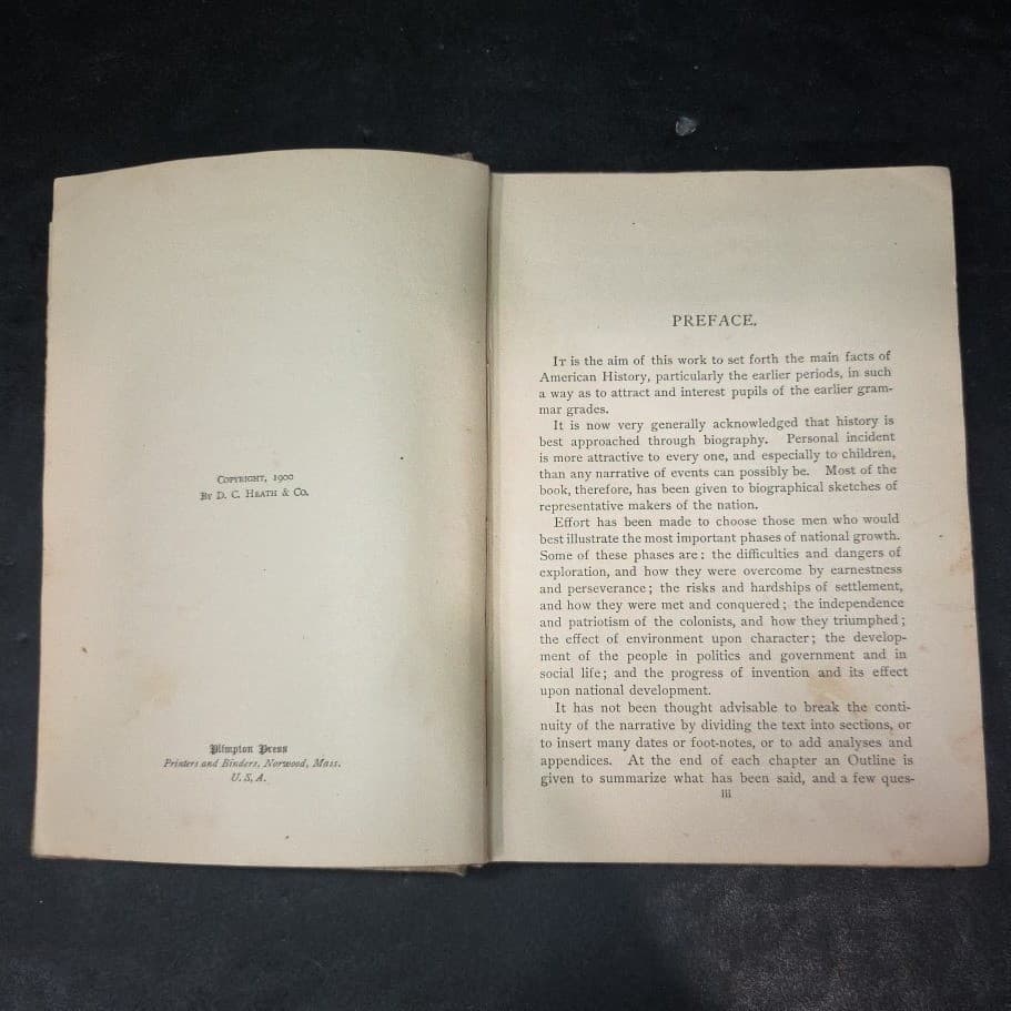 1904 An Elementary History of the United States Allen C Thomas DC Heath Antique - Thumbnail 5