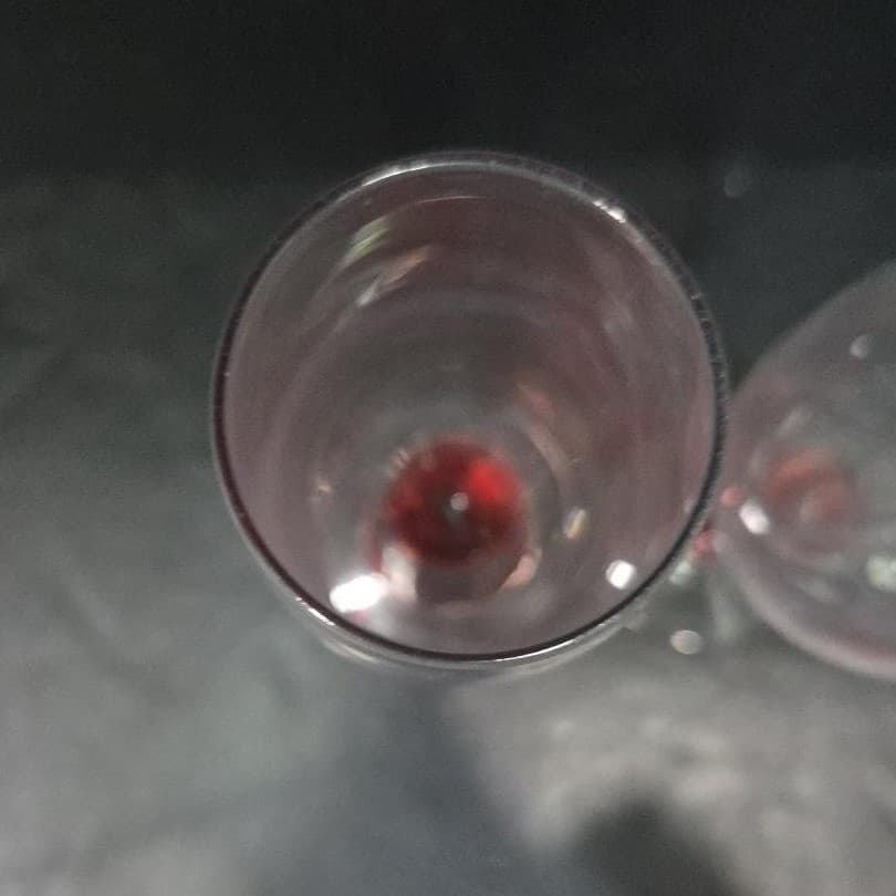 Red Stemmed Champagne Flutes, Set of 2, Hand Blown Toasting Glasses, Stemware - Thumbnail 7