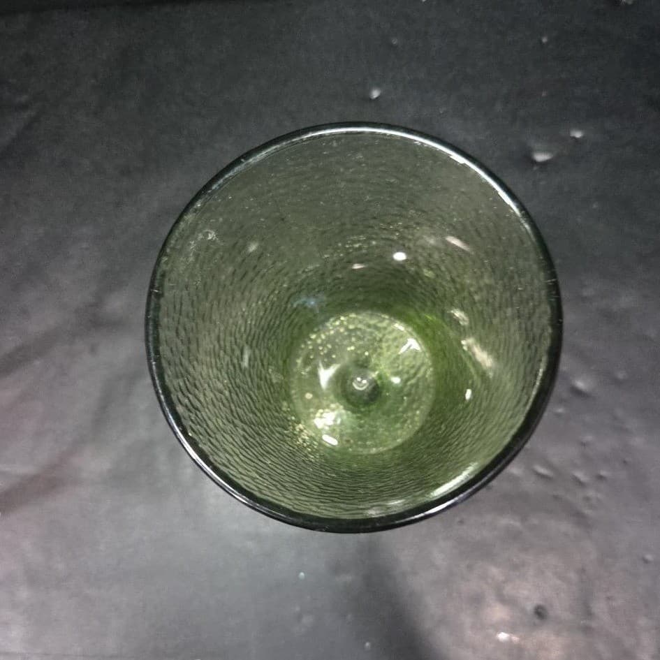 Hazel Atlas Pebblestone Dessert Cup, Avocado Green Sherbet Glass, Vtg Glassware - Thumbnail 7